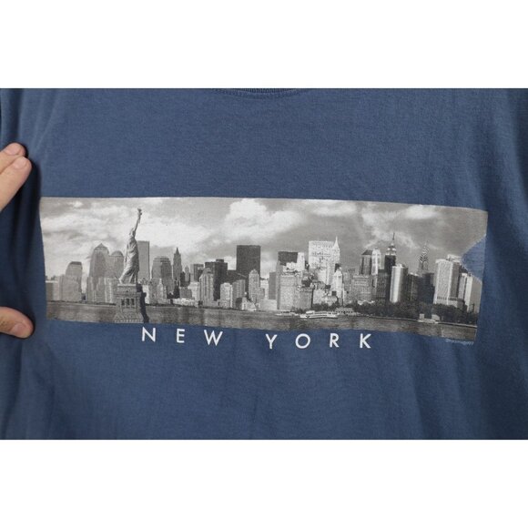 Vintage Y2K 2007 Streetwear Mens Large Faded Spell Out New York Box Logo T-Shirt - Picture 4 of 16
